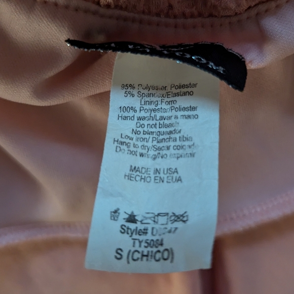 Pink Coral Shimmer Cap Sleeve A-Line Feminine Dress size Small - Picture 6 of 6